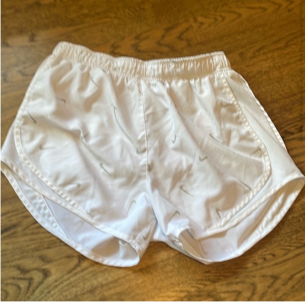 Nike dri fit running shorts, white, small.